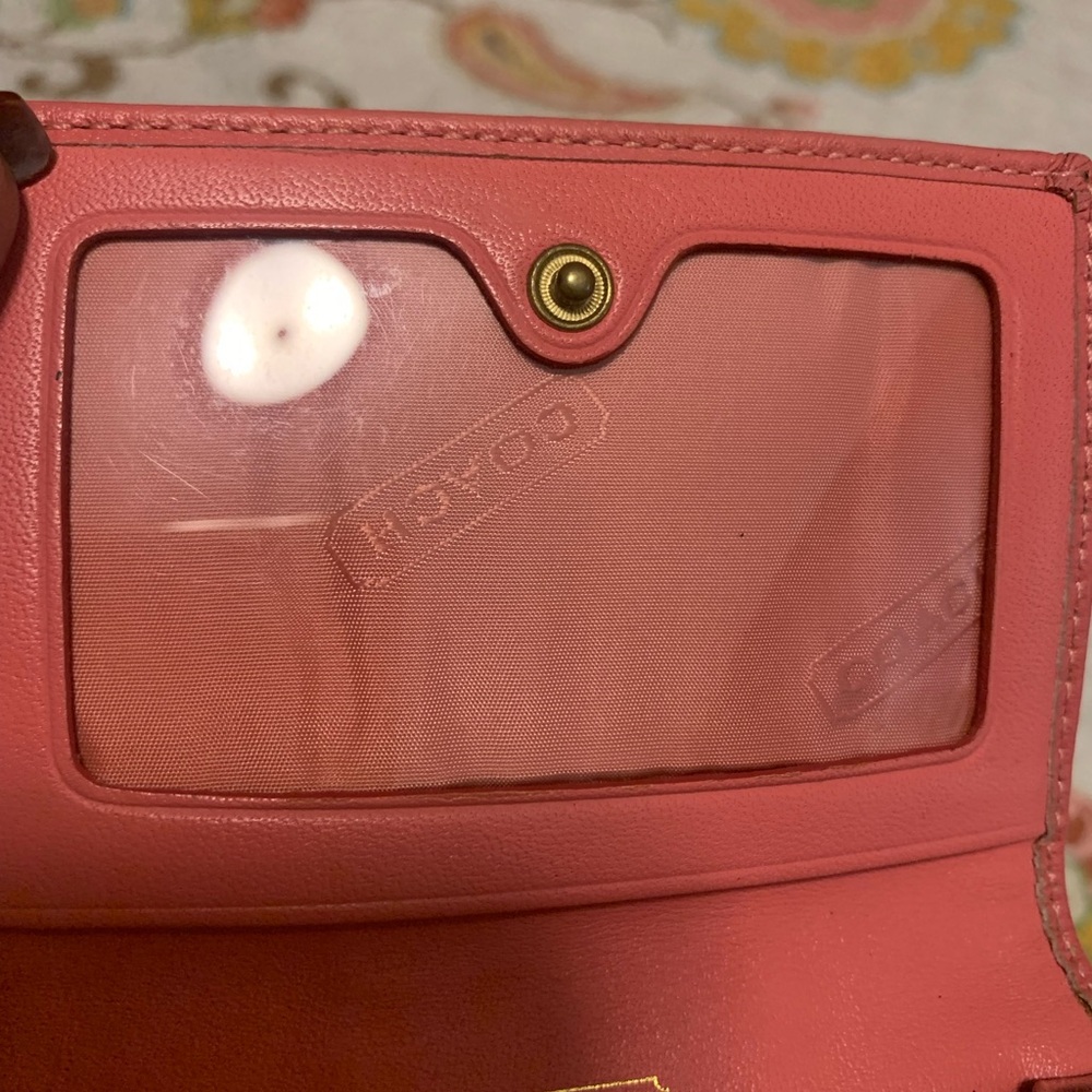 Coach Pink and Tan Women's Wallet - Picture 7 of 11